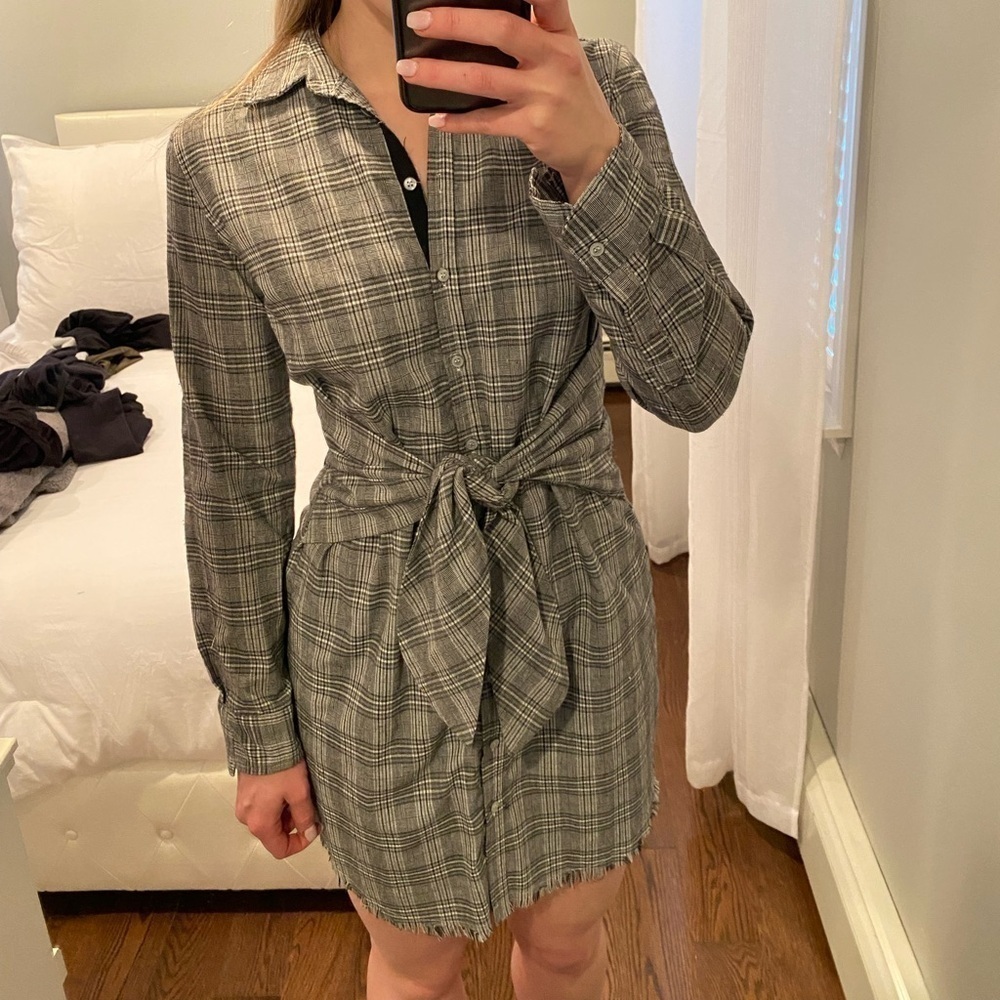 Mini Collared Button Up Dress